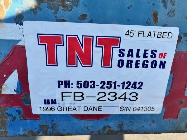 1996 GREAT DANE 45' TANDEM STEEL FLATBED 9034625352