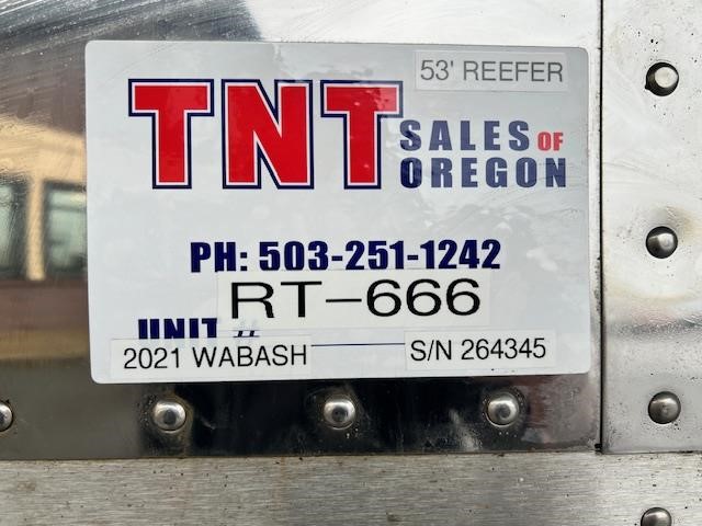 2021 WABASH 53' INDEPENDENT TANDEM AXLE AIR RIDE SLIDE REEFER 9034677422