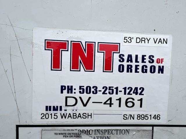 2015 WABASH 53u2019 WABASH HIGH CUBE SWING DOOR VAN 9035162125