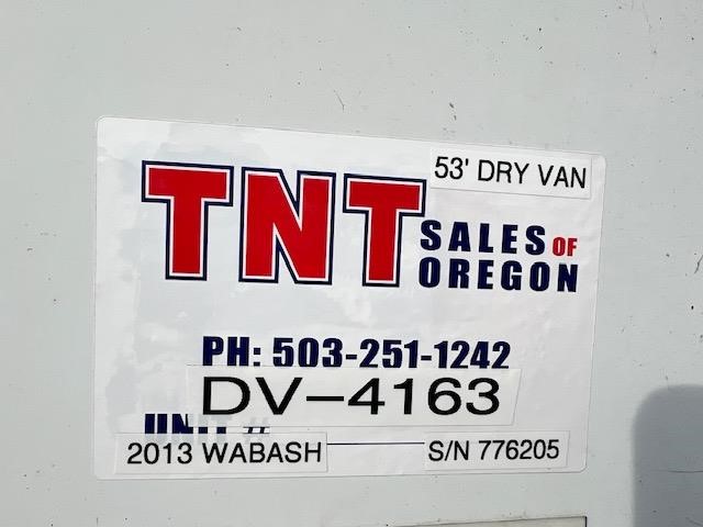 2013 WABASH 53u2019 WABASH HIGH CUBE SWING DOOR DRY VAN 9036094013