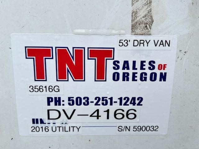 2016 UTILITY 53u2019 UTILITY TANDEM AIR RIDE SWING DOOR DRY VAN 9036253182