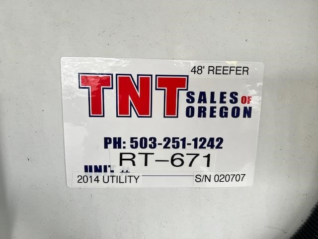 2014 UTILITY 48' TANDEM AXLE LIFT GATE REEFER 9038207100