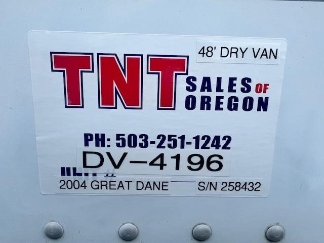 2004 GREAT DANE 48' TANDEM AXLE AIR RIDE DRY VAN 9042361426