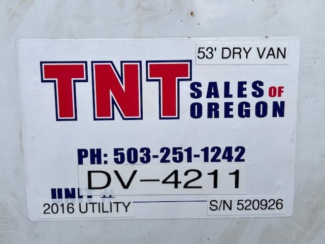 2016 UTILITY 53' TANDEM AIR RIDE SWING DOOR DRY VAN 9046768292